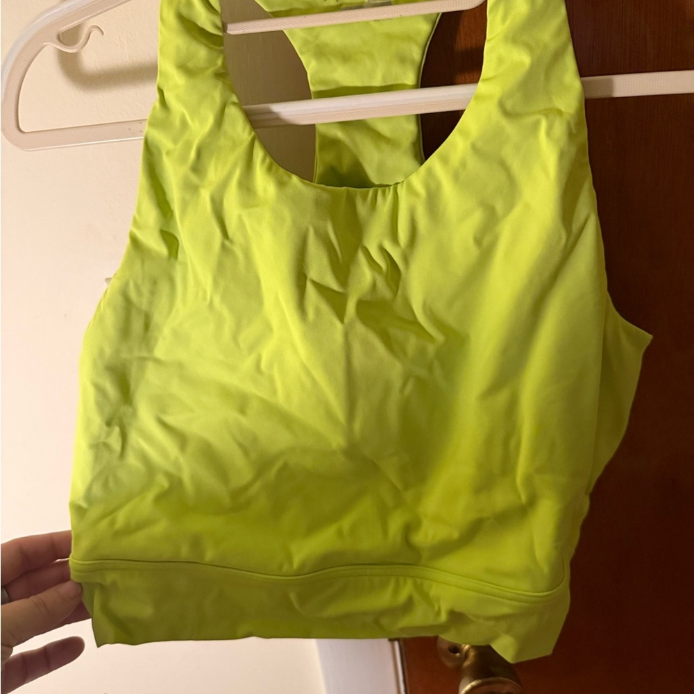 Vibrant Lime Green Sports Bra/Crop Top by Offline by Aerie